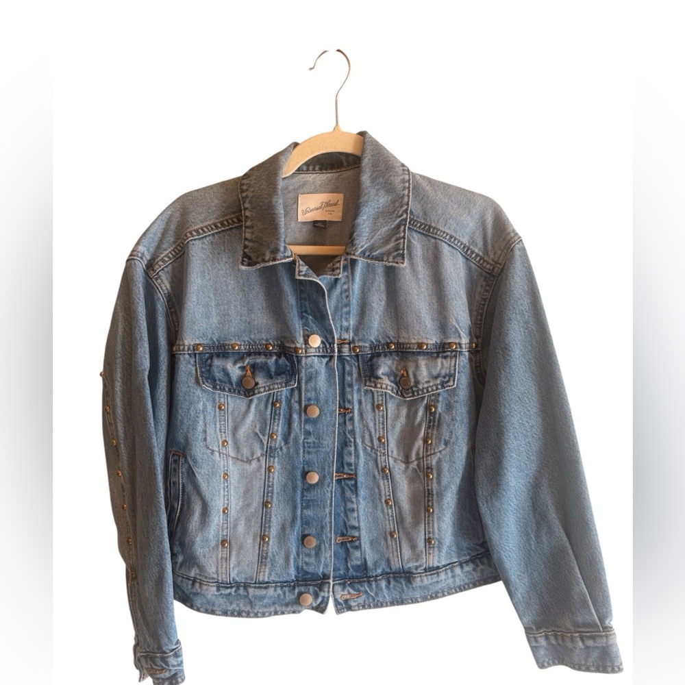 Universal Thread Gold Studded Jean Jacket in Size XS